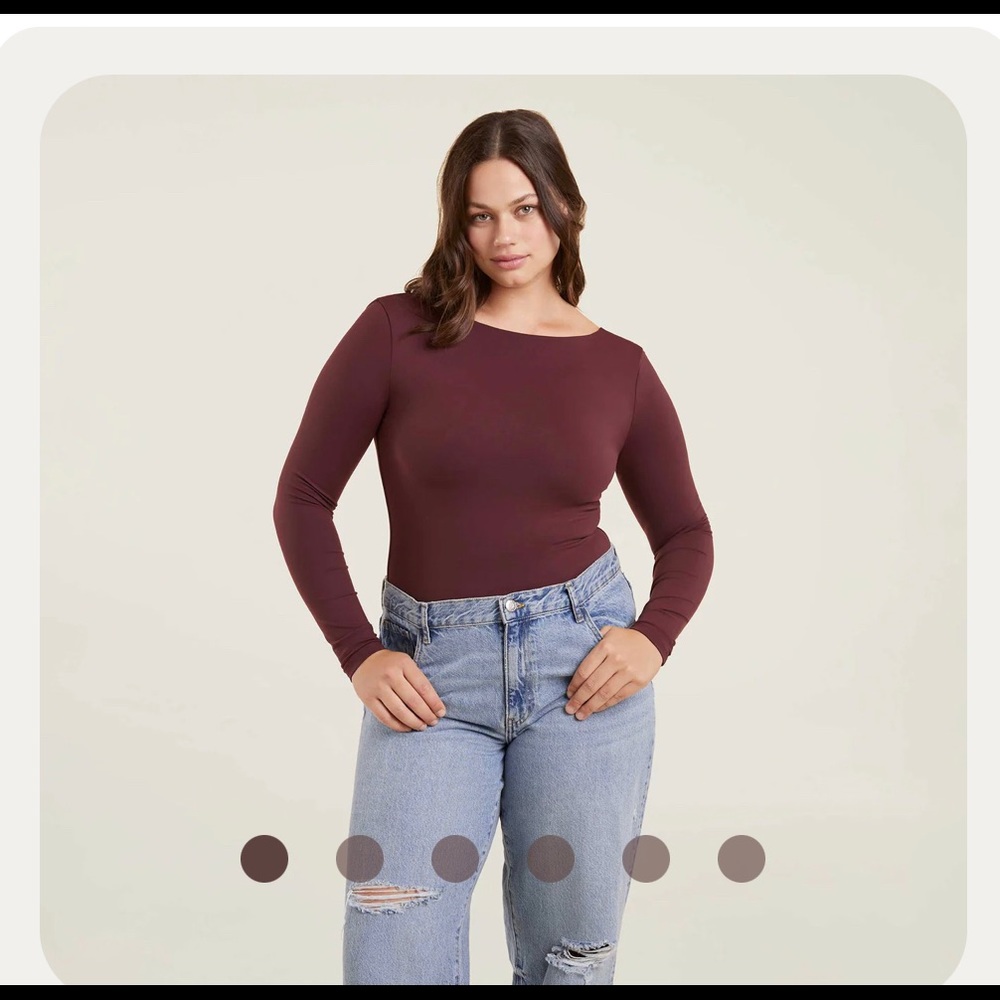 ISO Nuuds Open Back Bodysuit in Merlot size Medium